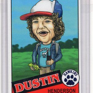 A limited edition Dustin Henderson Stranger Things Art Card in the style of 1985